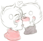  2013 ancest blush broken_source dancestors doctortriggers fullres grayscale hatemarriage headshot heart highlight_color kankri_vantas karkat_vantas lineart monochrome near_kiss redrom shipping sketch starter_outfit vantases 