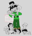  2025 all_kids alpha_kids babies beta_kids butterzowie dave_strider dirk_strider fullres jade_harley jake_english jane_crocker john_egbert junior_ectobiologist's_lab_suit multiple_personas no_glasses rose_lalonde roxy_lalonde text vodka_mutini 