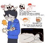  2025 animalstuck art_dump aspect_hoodie bed beloz_hs blush breath_aspect cats dave_strider davesprite fullres hammertime john_egbert redrom shipping sprite sweat text word_balloon 