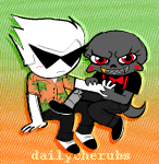  2024 artificial_limb au blush caliborn casual dailycherubs dirk_strider dirkuu fanfic_art fashion fullres jaggy_lines shipping 