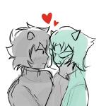 >:? 2024 adorabloodthirsty broken_source fullres heart karkat_vantas limited_palette maoxuewang25514 monochrome redrom shipping sketch terezi_pyrope