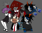  2026 auguryaside candy_timeline donoteating fluorite_octet fullres homestuck:_beyond_canon image_manipulation ly'lac meat_timeline nymphs sitting speculative_design starter_outfit vriska_maryam-lalonde weapon yiffany_longstocking_lalonde_harley 