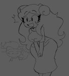 2026 aradia_megido blush fullres grayscale monochrome sketch starter_outfit tavros_nitram tornad0tommy 