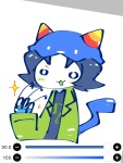  2026 action_claws art_program_in_frame blush cat_hat fullres nepeta_leijon slumber07 solo stars starter_outfit weapon 