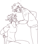  2022 au blush bondage cronus_ampora dancestors dream_ghost fullres grayscale grim-kitkat kancro kankri_vantas lineart monochrome profile redrom shipping sitting starter_outfit 