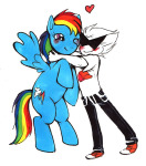  anneblume blush dirk_strider heart hug my_little_pony rainbow_dash 