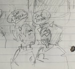  2025 adorabloodthirsty blush fullres grayscale headshot karkat_vantas monochrome pencil profile redrom ruldem shipping sketch starter_outfit terezi_pyrope text word_balloon 