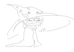 2024 eridan_ampora fullres grayscale hat jaggy_lines melerbytes monochrome sketch solo wizard_hat
