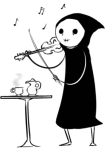  2016 animated beverage death fullres grayscale instrument monochrome music_note noodlenumber problem_sleuth_(adventure) solo violin 
