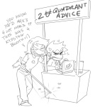  2025 adorabloodthirsty computer dragon_cane emoticon exposition_booth fuckyeahcroruss fullres grayscale karkat_vantas monochrome redrom shipping sketch starter_outfit sweat terezi_pyrope text word_balloon 