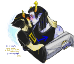  arm_around_shoulder blood carrying equius_zahhak kiss no_glasses redrom shipping sollux_captor techbros vouloir 