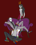  alcohol angerliz beverage blood body_modification couch crossover eridan_ampora fashion feferi_peixes formal monster no_glasses rose_lalonde sitting 