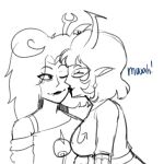 2026 alisbscsaand aranea_serket body_modification dancestors fantroll fullres grayscale kiss monochrome profile sketch starter_outfit text wonk