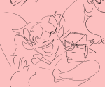 2025 2spooky aradia_megido arm_around_shoulder facial_hair fullres godtier grayscale jaggy_lines killerk0re maid monochrome native_source redrom shipping sollux_captor starter_outfit time_aspect wonk