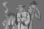  ace_dick grayscale humanized pickle_inspector problem_sleuth problem_sleuth_(adventure) smoking sulphurspoon team_sleuth 