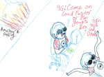  ! computer dave's_house dave_strider dead fire fullres ghostypanties lineart meteor punstuck red_baseball_tee sburb_logo sitting sketch solo text 
