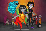 2015 8_ball arms_crossed beverage blood dream_ghost eridan_ampora feferi_peixes flash_asset fullres gamzee_makara godtier hope_aspect kanaya&#039;s_red_dress kanaya_maryam karkat_vantas kneeling life_aspect light_aspect music_note prince rainbow_drinker rose_lalonde scars seer sitting sober_gamzee starter_outfit thief vriska_serket wayward_vagabond witch word_balloon wv xamag