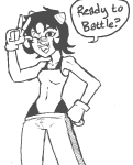 2012 casual crossover fullres grayscale jaggy_lines monochrome nepeta_leijon nintendo no_hat planetofjunk pok&eacute;mon solo text wonk word_balloon