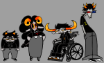 2025 aradia_megido body_hair body_modification facial_hair fullres gravitycoill jaggy_lines karkat_vantas sitting sollux_captor starter_outfit tavros_nitram troll_tail wheelchair