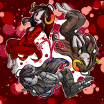  2018 aradia_megido aradiabot fullres godtier lunaticjin maid midair multiple_personas solo starter_outfit time_aspect upside_down zodiac_symbol 