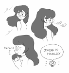  2016 blush casual crying fullres grayscale headshot heart jade_harley karkat_vantas madammonkey monochrome profile text word_balloon 