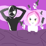  2012 artificial_limb bed blush eyepatch fullres jack_noir jaggy_lines knife lying ms_paint no_hat nudity paint_it_black scars sleepystuck spades_slick spookyoubliette 