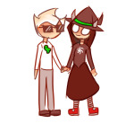  clothingswap cosplay dave_strider dogtier godtier halloweenstuck holding_hands jade_harley redrom request shipping space_aspect spacetime starter_outfit witch xayti 