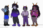  2024 alternate_hair body_modification equius_zahhak eridan_ampora fashion feferi_peixes fullres gamzee_makara jewelry onlysushicat sweat 