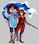  2017 avatar_the_last_airbender cosplay crossover dopingues eyepatch fashion fullres humanized terezi_pyrope vriska_serket weapon 