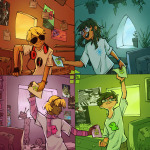  2023 artatruc bed beta_kids cake computer dave_strider flowers fullres headphones jade_harley john_egbert knitting_needles rain rose_lalonde sburb_logo starter_outfit yarn 