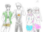  2013 alpha_kids blush body_modification dirk_strider fullres glasses_added glassesswap jake_english jane_crocker lunaticjin no_glasses roxy&#039;s_striped_scarf roxy_lalonde starter_outfit strong_tanktop 