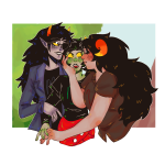  2020 aradia_megido blush chubstuck corpse_party eyepatch fullres holding_hands kanaya_maryam make_her_pay multishipping near_kiss redrom shipping spidermoth starter_outfit tiedyecum transparent vriska_serket 