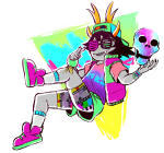  2018 ballcap cirava_hermod dagmars fashion fullres glasses_added hat hiveswap scars skulls solo 