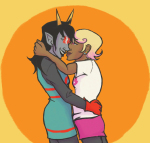  dancestors gamegrlz hug kiss latula_pyrope mustachioedoctopus redrom roxy_lalonde shipping starter_outfit 