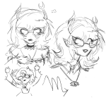  2025 aranea_serket art_dump body_modification dancestors dream_ghost emoticon fullres grayscale headshot mind_control muwwwsky sketch solo spiders starter_outfit sufferer_necklace web zodiac_symbol 