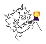 2025 eridan_ampora fire fullres grayscale highlight_color image_manipulation monochrome private_source solo sprite_mode starter_outfit tacitaccompanis