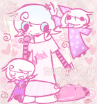 2026 blush cronusparty dreamself fullres heart kneeling monochrome roxy_lalonde sleeping solo stars starter_outfit text wizard_hat