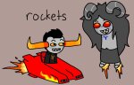  2026 aradia_megido aradiabot blush dailyaradia fullres jaggy_lines midair rocket_car starter_outfit tavros_nitram text 