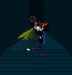  captorbutts doom_aspect eridan_ampora erisol godtier hollywood_makeouts image_manipulation mage non_canon_design pixel redrom shipping sollux_captor stairs 