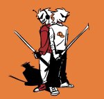 2026 alternate_hair back_to_back dirk_strider fullres headphones humanized lil_hal psyhcic scars starter_outfit unbreakable_katana weapon