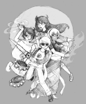  beta_kids black_squiddle_dress caledscratch dave_strider godtier grayscale heir jade_harley john_egbert jununy red_baseball_tee rose_lalonde the_windy_thing thorns_of_oglogoth timetables 