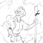  2016 au facial_hair fullres grayscale nanna paperseverywhere sketch solo 