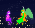  2016 arms_crossed city davepetasprite^2 fullres jaggy_lines jasprosesprite^2 midair moon night sprite stars starter_outfit yusiyomogi 