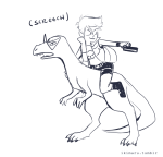  2016 animals animalstuck casual dinosaurs dirk_strider fullres grayscale ikimaru jake_english sketch text twin_m9_berettas 