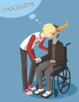  andy dave_strider red_baseball_tee s&#039;mores shipping tavros_nitram thought_balloon wheelchair 