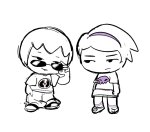  2026 clothingswap dave_strider fullres glasses_added grayscale highlight_color monochrome no_glasses ploquo rose_lalonde 