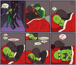  2025 bed bellnallart blackdiamond blush dd diamonds_droog fanfelt fullres heart kiss lying night no_hat profile redrom reverse_hug shipping sleeping spade text thought_balloon word_balloon 