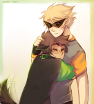  2013 animal_ears back_angle blush casual dirk_strider dogtail fullres hug ikimaru jake_english pumpkin_patch redrom shipping 