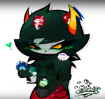  2025 animalstuck aradia_megido blush cat_hat diabetes feferi_peixes fullres heart kanaya_maryam nepeta_leijon no_glasses psidon's_entente rose_lalonde size_difference teacookiesandpeace terezi_pyrope vriska_serket 