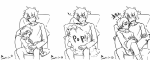  ! 2013 comic dancestors fullres grayscale kankri_vantas karkat_vantas lunaticjin sitting sleeping starter_outfit sweat text vantases 